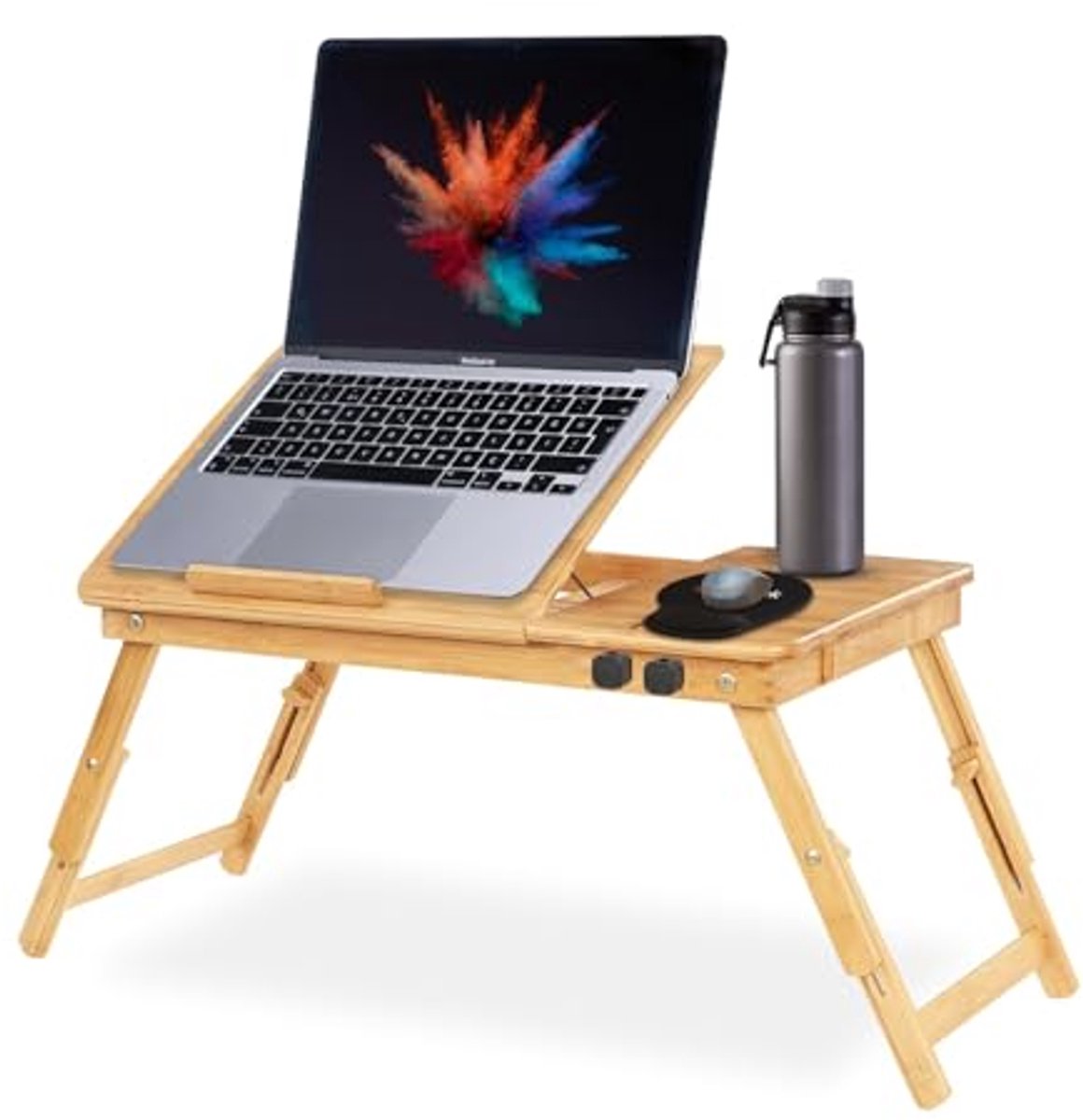 Verstelbare Opvouwbare Laptopstandaard met Opberglade en Ventilatiegaten
