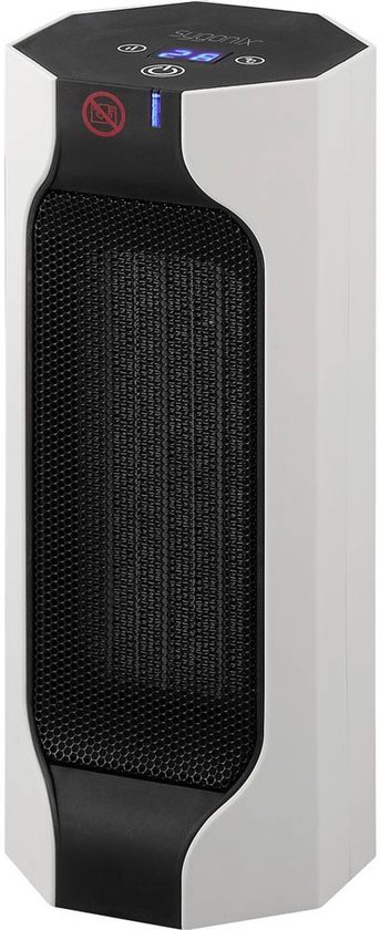 PTC-verwarming wit met LED-display, 2 warmtestanden, ventilator, timer en oververhittingsbeveiliging, Sygonix