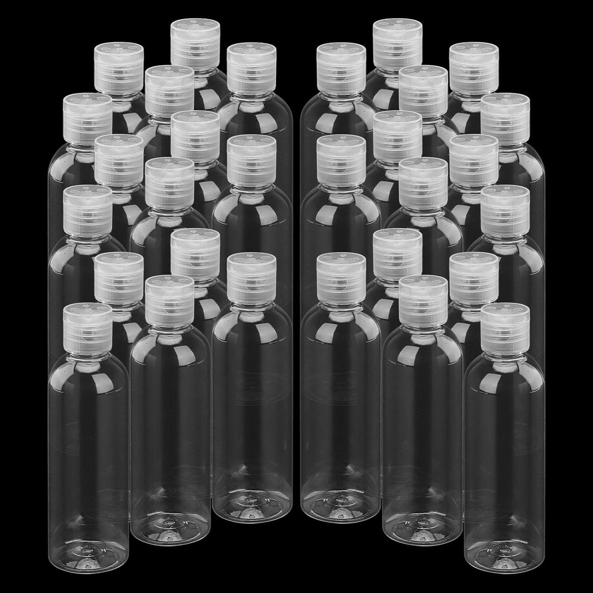 Image of 30 stuks 100 ml doorzichtige plastic reisflessen met klapdop - lege knijpflessen - navulbare draagbare containers - toiletartikelen - lotion - reisbenodigdheden