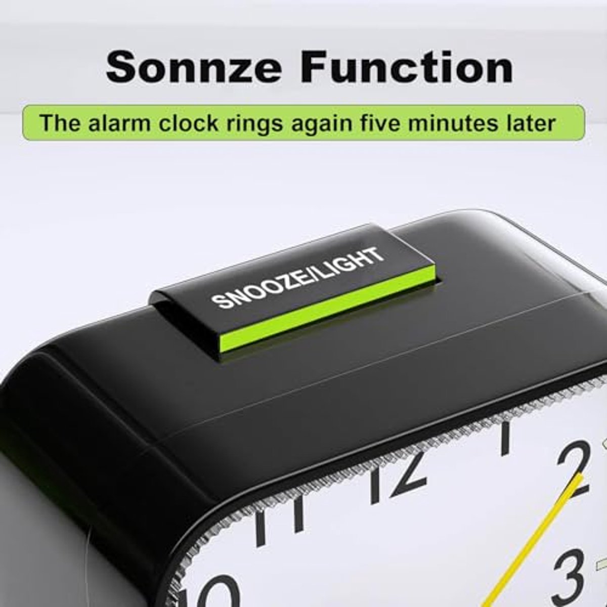 Stille Wekker voor Op het Nachtkastje - Batterij Aangedreven met Groot Display en Snooze Functie