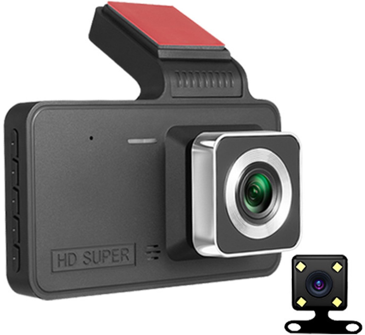 Verbeter de rijveiligheid met dashcams - Nieuwe dashcams voor en achter, dashcams voor voertuigen voor en achter, Ring-autocamera die 360 ​​graden opnames voor en achter maakt (met 64G)