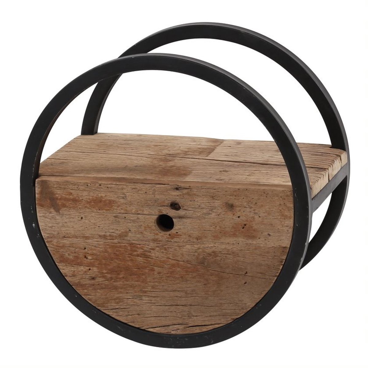 Giga Meubel Wandschap Circular - Naturel Hardhout - Ø40x25x40cm