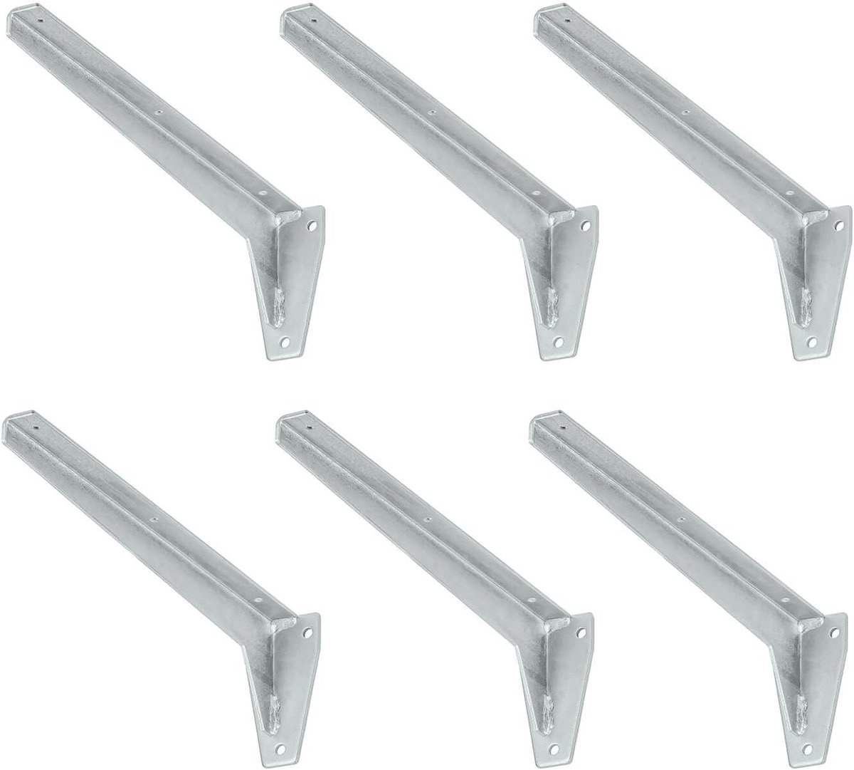 siwitec L-profielconsole 680 x 170 x 81 mm | Set van 6 plankdragers met een draagvermogen van 75 kg | Zware plankdrager | Profielconsole | Plankdrager