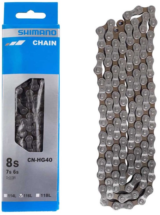 Chaîne de transmission pour vélo Shimano 7/8V / HG40 / 116 maillons 208W1164057