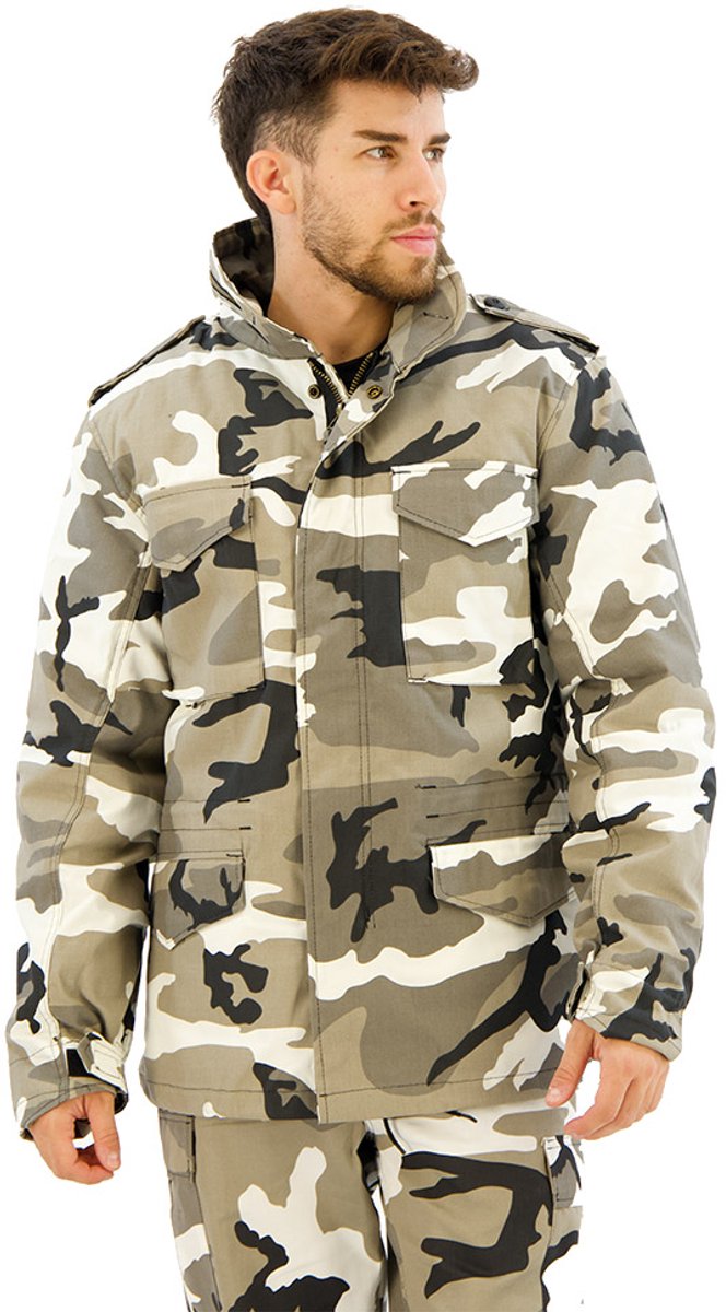 Brandit - M-65 Field Jacket - XL - Wit/Grijs