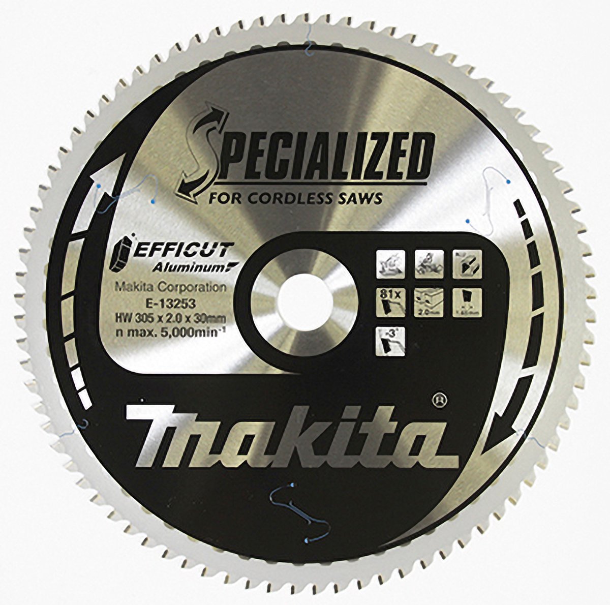 Makita E-13253 Afkortzaagblad Aluminium | Efficut | 305 x 30 mm | 81-tands