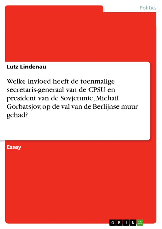 Welke Invloed Heeft De Toenmalige Secretaris-Generaal Van De ... - cover