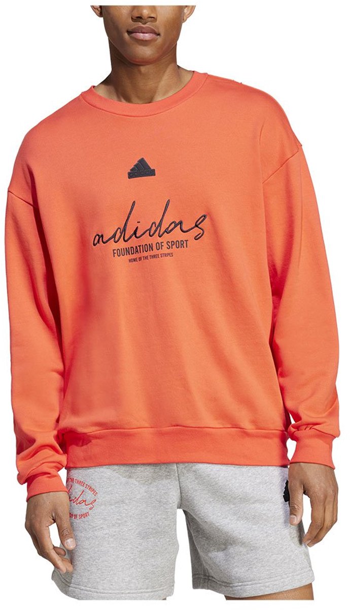 Adidas Brand Love French Terry Sweatshirt L Regular Man Rood