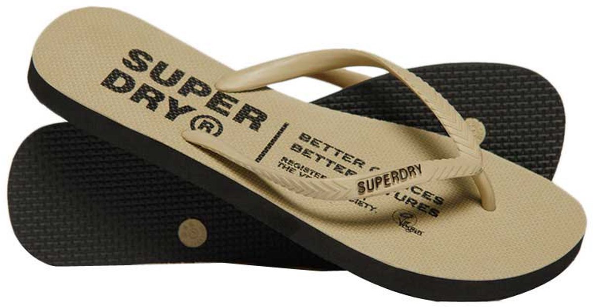 Superdry Studios Kinderenlippers Dames Slippers Stone Washed