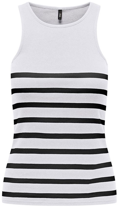 Only Top Onlkenya Débardeur à rayures côtelées Jrs No 15318407 White brillant / Noir Taille femme - L