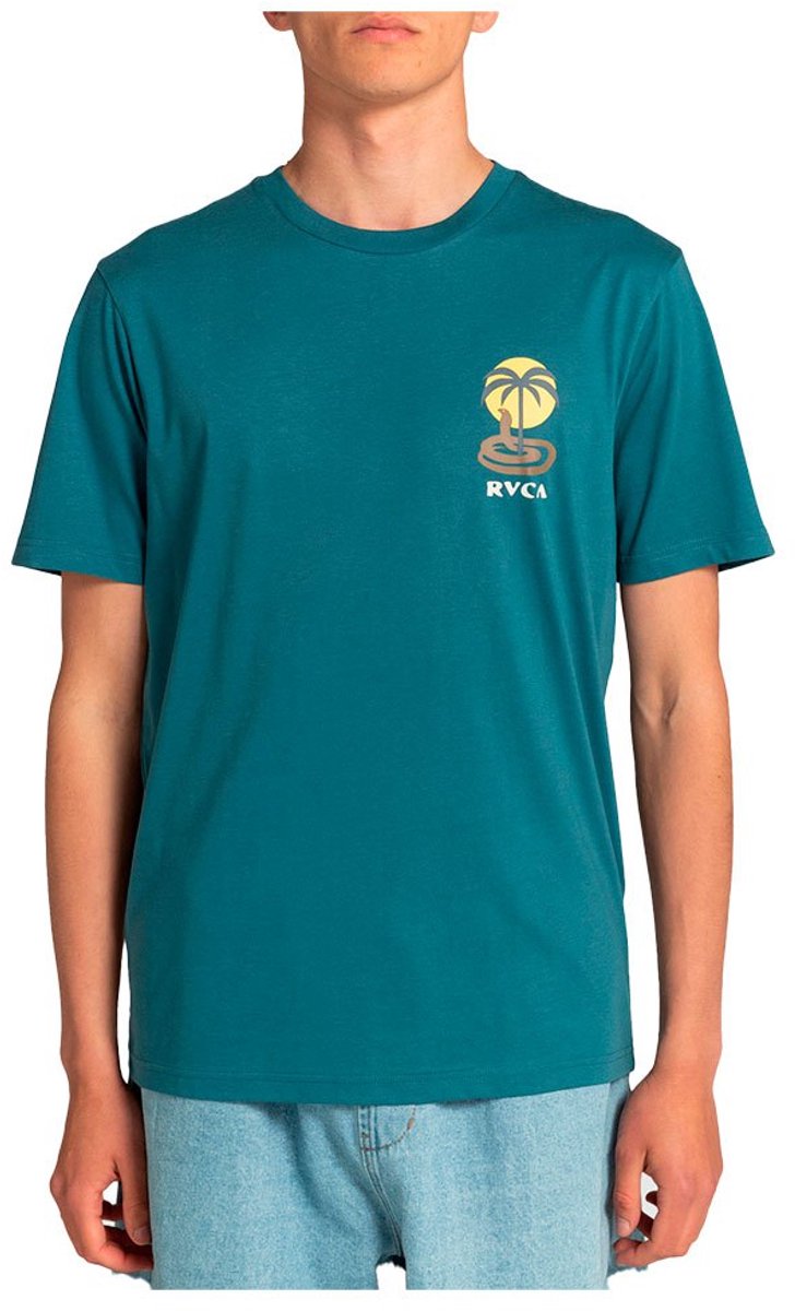 Rvca Cobra Mirage T-shirt Met Korte Mouwen Blauw S Man