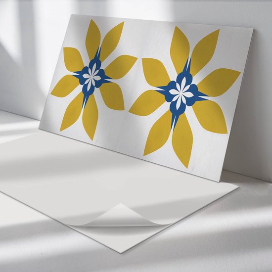 Muorruo 22 kleurrijke, zelfklevende raamstickers met bloemenpatroon van