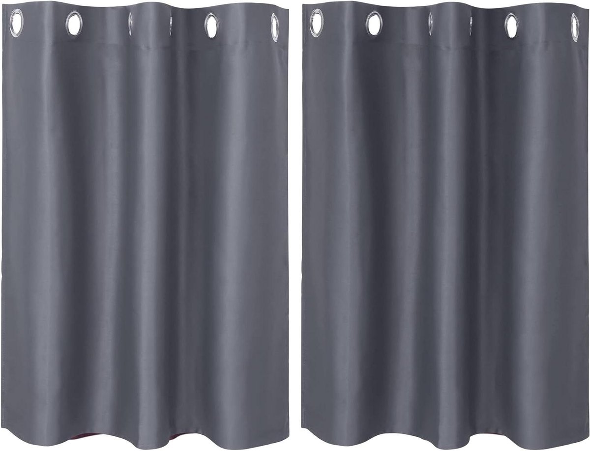 Raamgordijn met thermische behandeling en Warmte-isolerende Eigenschappen - Set van 2 - Grijs - 106,7 x 91,4 cm - Voor Kamer - Polyester.