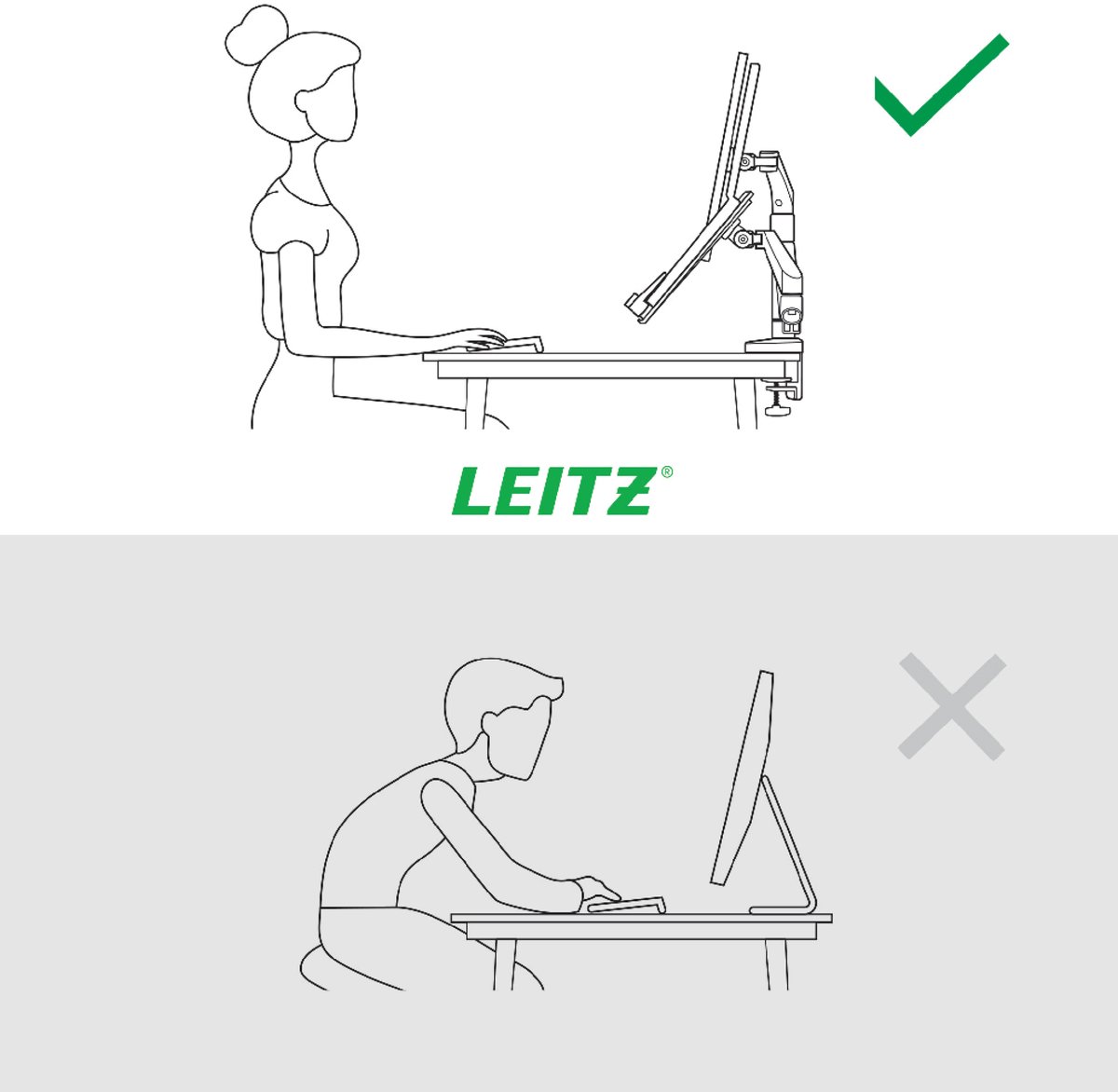Leitz Ergo Ruimtebesparende Dubbele Monitor - en Laptop arm - Monitor Beugel 17-32 inch thumbnail 5