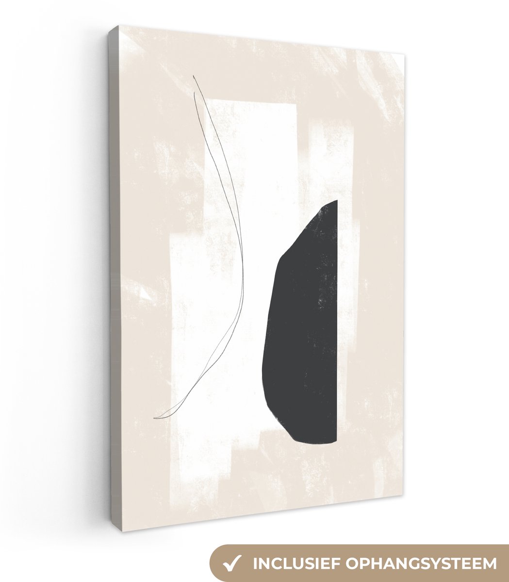 Canvas schilderij 80x120 cm - Wanddecoratie Verf - Abstract - Minimalisme - Muurdecoratie 