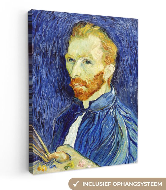 Toile Peinture Autoportrait - Vincent van Gogh - 90x120 cm - Décoration murale