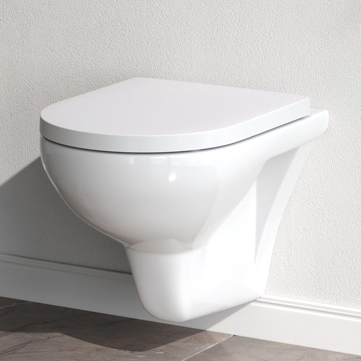 Wandhangtoilet zonder spoelrand met softclose mechanismen - Keramisch toilet voor gemakkelijke reiniging
