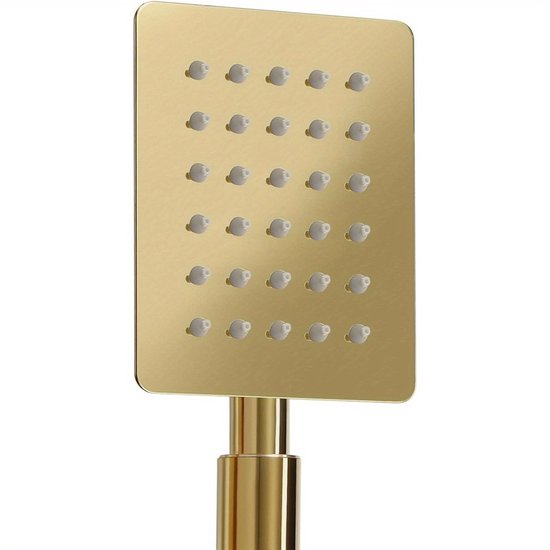 Gouden douchesysteem, regendouche met armatuur, doucheset, douchekop, complete set, roestvrij staal, luxe douchekop, in hoogte verstelbaar, ideaal als cadeau, Duitse handleiding