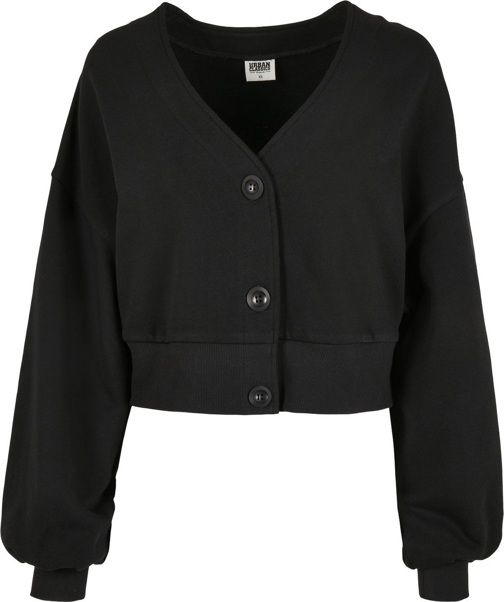 Urban Classics Organic Oversized Short Terry Cardigan 5XL Zwart