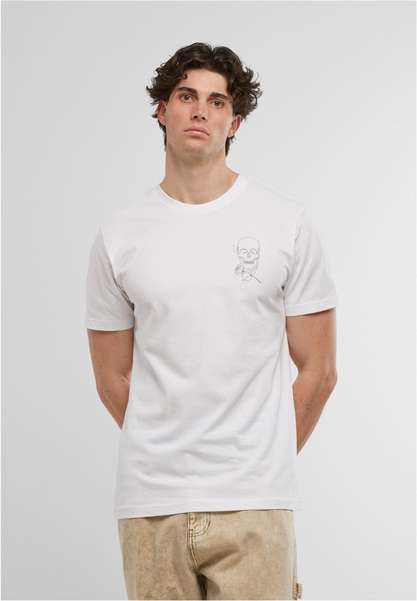 Mister Tee Skull One Line Heren Tshirt XL Wit