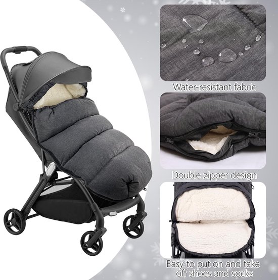 Unyqoos® Comfortabele en warme voetenzak voor kinderwagens en buggy's in de winter — afbeelding 5