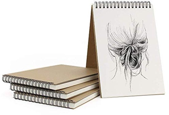 Foto: Schetsboek din a5 spiraal tekenblok met 60 pagina s lege pagina s dikker papier voor kunstenaars en kinderen