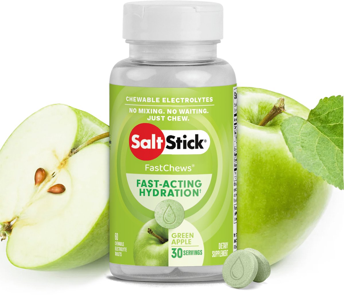 Saltstick Fastchews - Electrolyte - Green Apple - 60 stuks