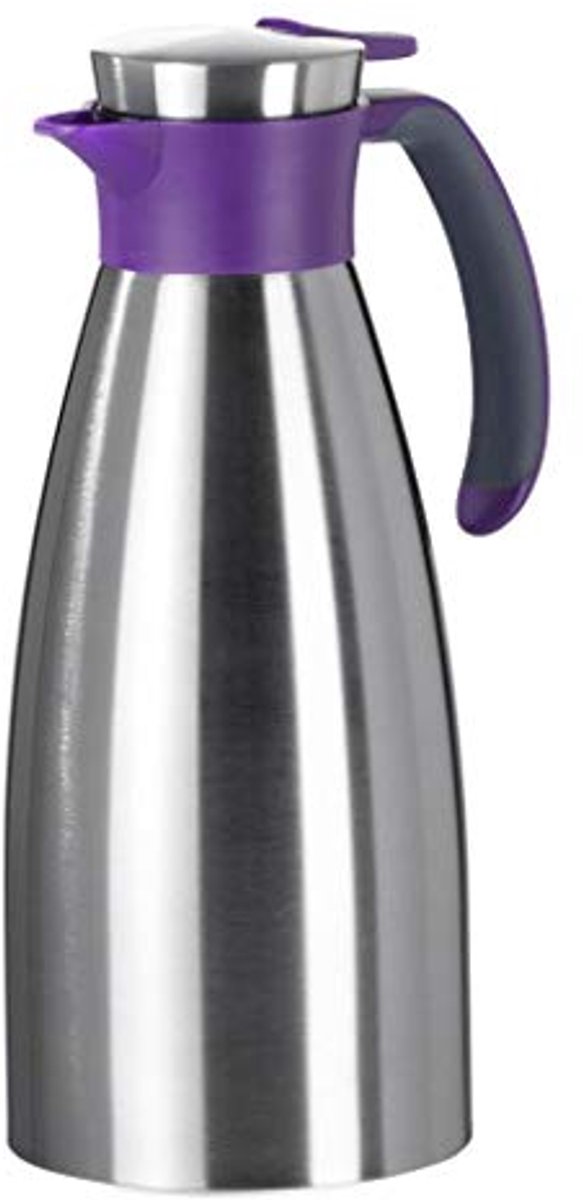 Roestvrij Stalen Thermoskan 1 Liter met Soft Grip en Druppelvrije Sluiting