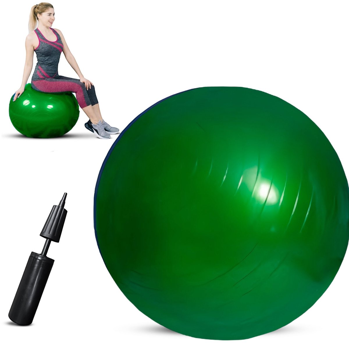 Padisport - Yoga Bal - 55 Cm - Zwangerschapsbal - Yoga Bal Inclusief Pomp - Fitnessbal - Pilates Bal - Yoga Bal Groen - Yoga Bal Cm - Yoga - Fitness - Groen