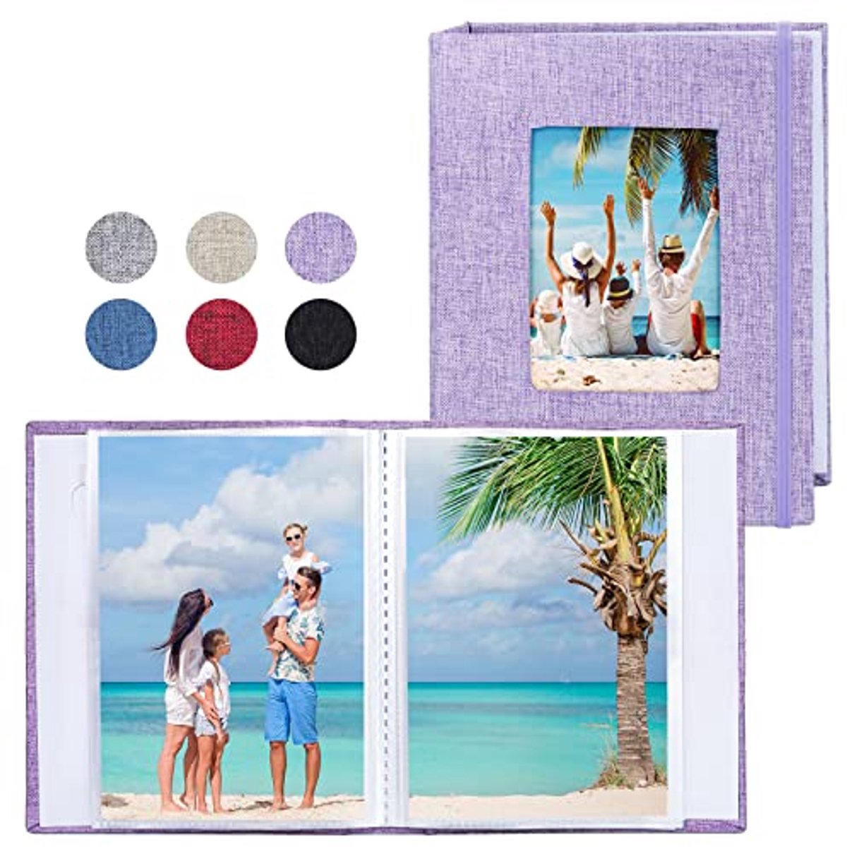 Klein fotoalbum 10 x 15 cm met linnen omslag - Mini fotoalbums voor 26 vakken en 52 foto's