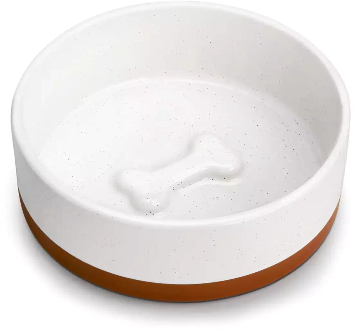 Hondenvoerbak – Drinkbak Hond – Voerbak Hond – Keramiek – 480 ml – Ø 14.2 cm – Wit – Bruin