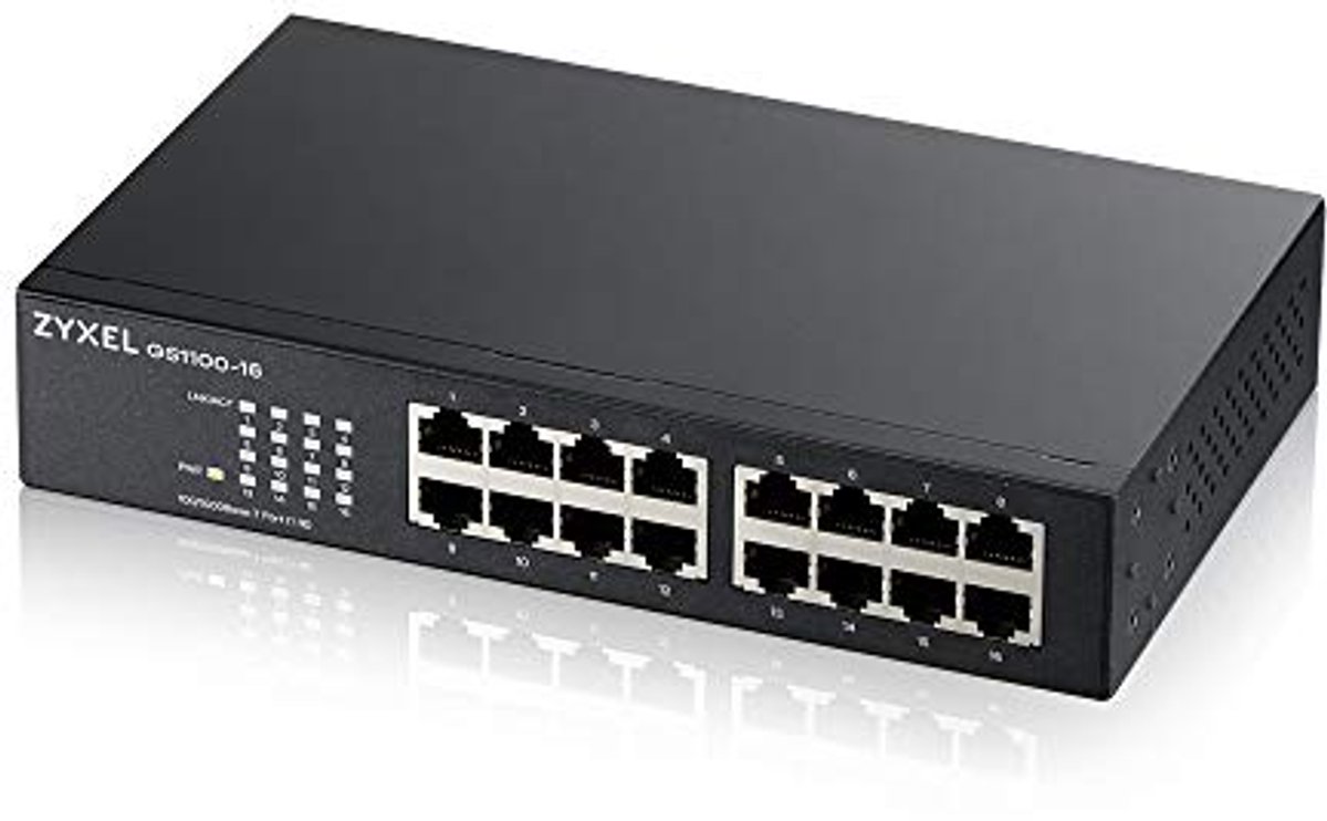 16-Poorts Gigabit Switch Unmanaged voor Kantooromgeving