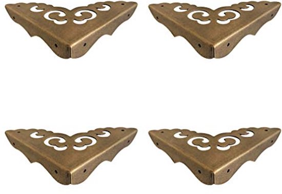 50 Metalen Hoekbeschermers In Antieke Bronzen Stijl – 0,9 Cm, Ijzer, Met 100 Schroeven, Voor Meubelranden En Kisten, Vintage Decoratie