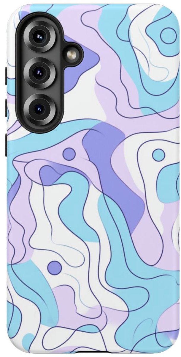 Abstract Blauw-Paars Lijnpatroon – Telefoonhoesje Geschikt voor Galaxy S25 Plus