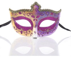 Gemaskerd bal kant masker taart helft gezicht dames dragen masker, 1 stuk, paars