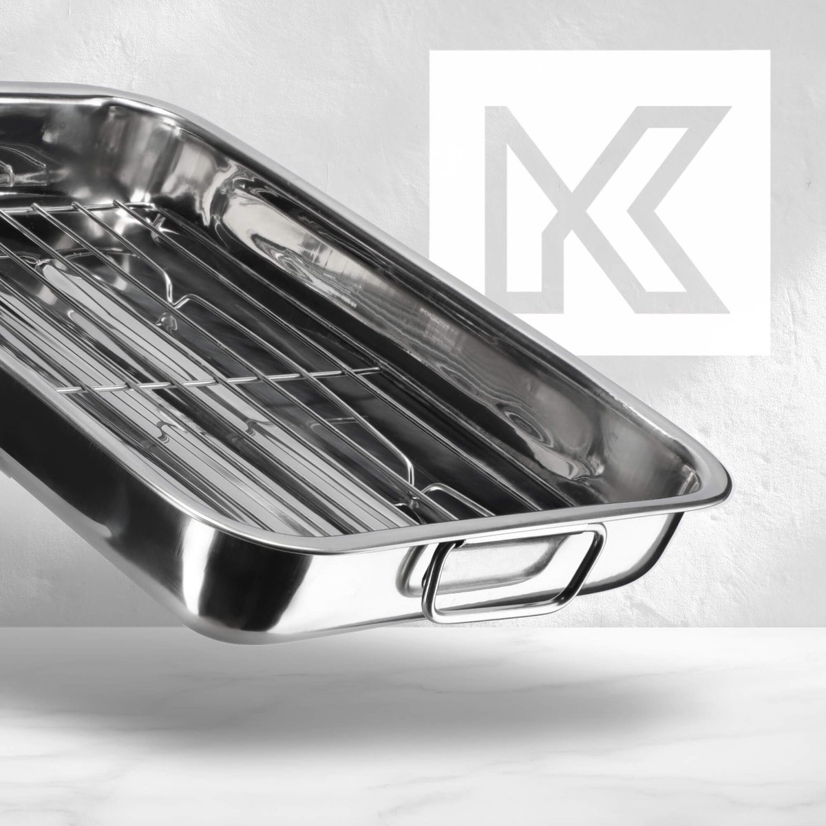 Relaxdays braadslede met rooster XL, rvs, voor de oven, vaatwasserbestendig, ovenschaal, braadpan, div. groottes, zilver Relaxdays braadslede met rooster XL, rvs, voor de oven, vaatwasserbestendig, ovenschaal, braadpan, div. groottes, zilver