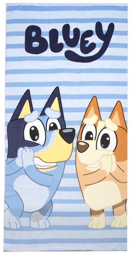 Serviette de bain Serviette de plage Bluey. Dimensions : 70 x 140 cm.