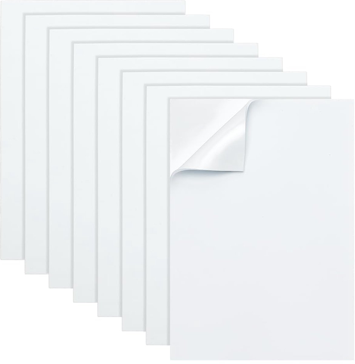 8-Pack Zelfklevende Foam Film 3 mm - 30 x 21 cm Wit - Geluiddempende Bescherming voor Decoratie en Meubels