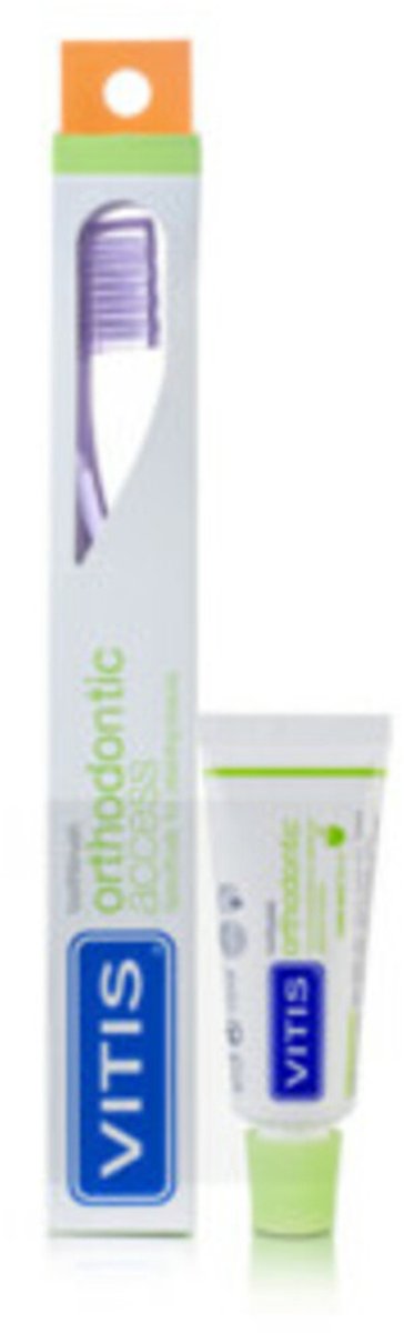 Vitis Tandenborstel + Mini Tandpasta Orthodontic - 3 x - Voordeelverpakking