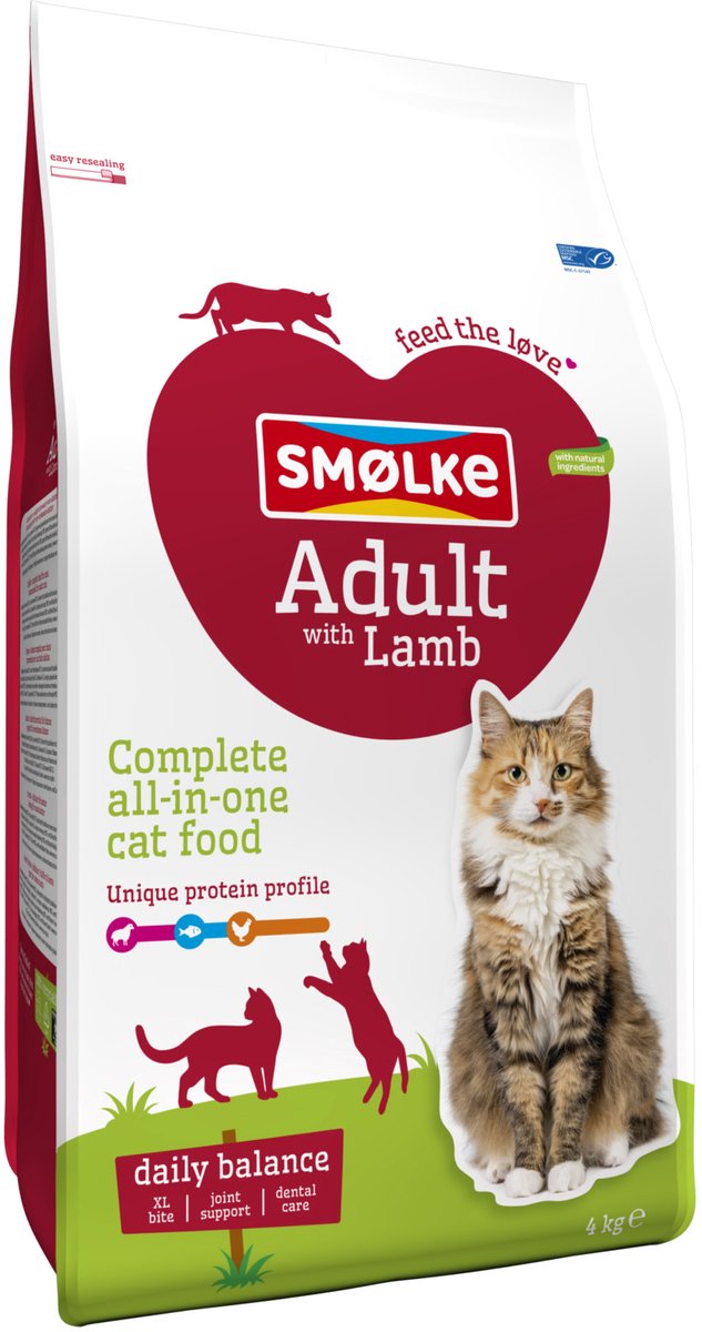 2x4kg Smølke Kattenvoer Adult met Lam Kattenvoer droog