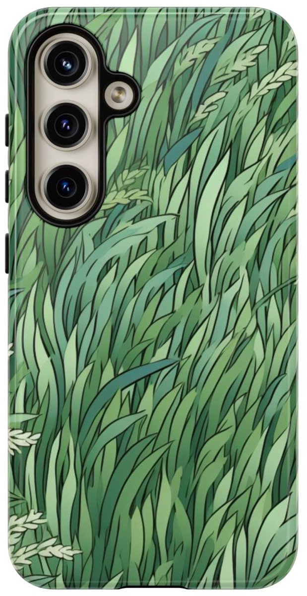 Weelderig Groen Graspatroon – Telefoonhoesje Geschikt voor Samsung Galaxy S24