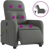 Fauteuil de massage réglable électriquement tissu gris foncé