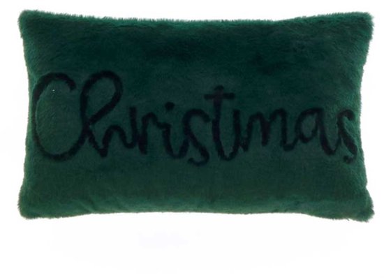 Unique Living | Kussen Christmas 30x50cm dark green | Kussen woonkamer of slaapkamer