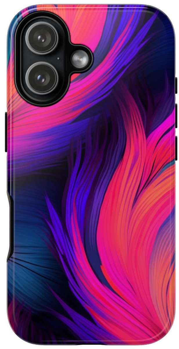 Levendige Neon Abstracte Stroom – Telefoonhoesje Geschikt voor iPhone 17