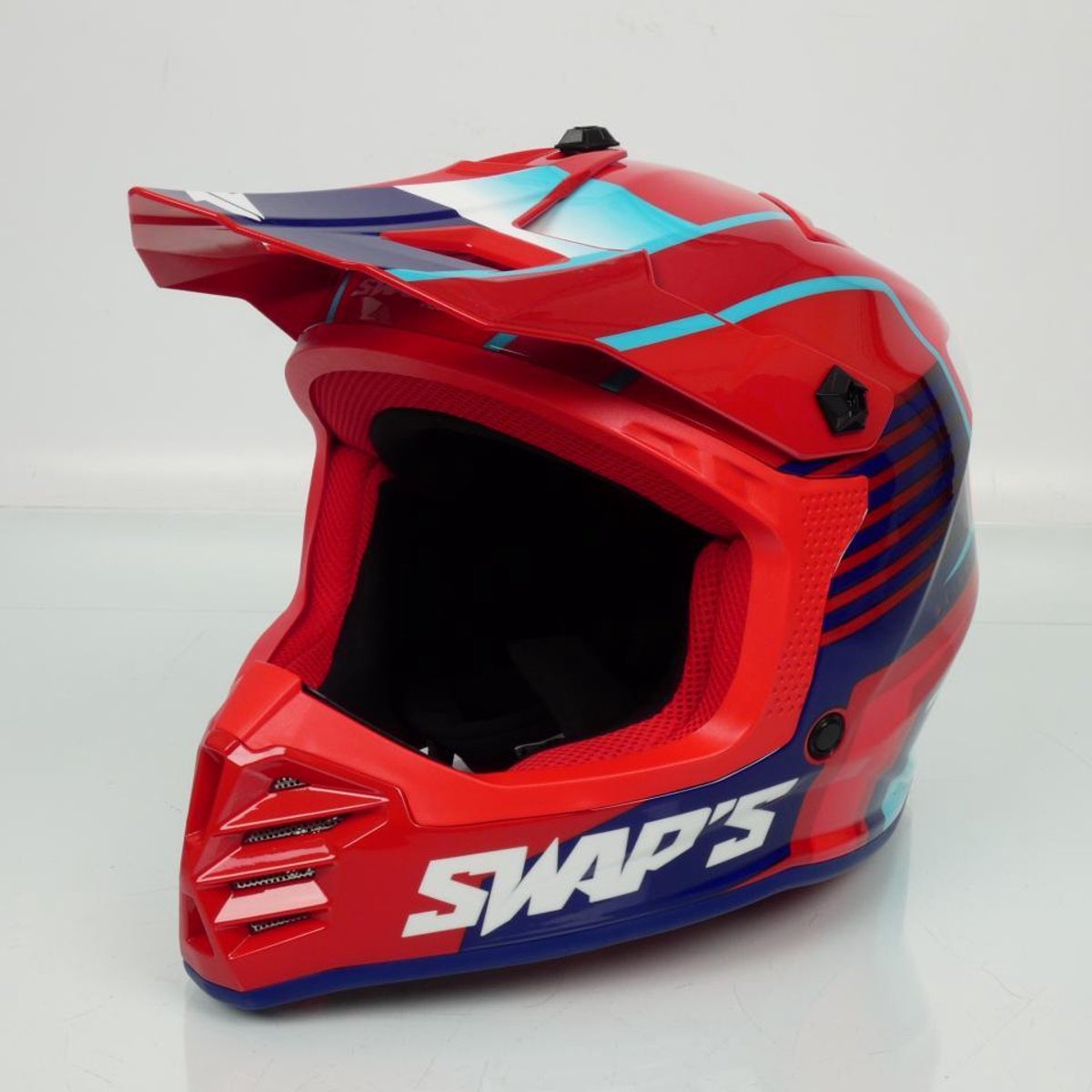 Casque de moto cross rouge pour enfant Taille M 49-50cm Swaps S886 Rock'it RED