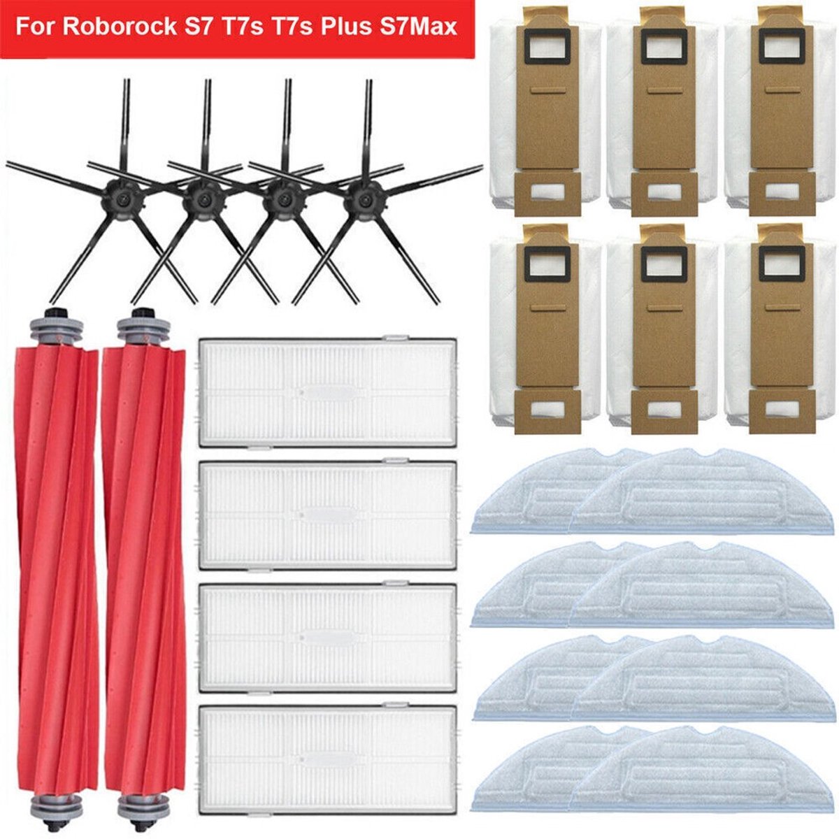 Geschikt voor Roborock S7 + S7 Plus S7 Max T7S T7S Plus Stofzuiger Filter Mop Onderdelen