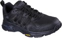 Zwarte Skechers wandelschoen met Goodyear zool en zichtbare Air-Cooled Memory Foam.