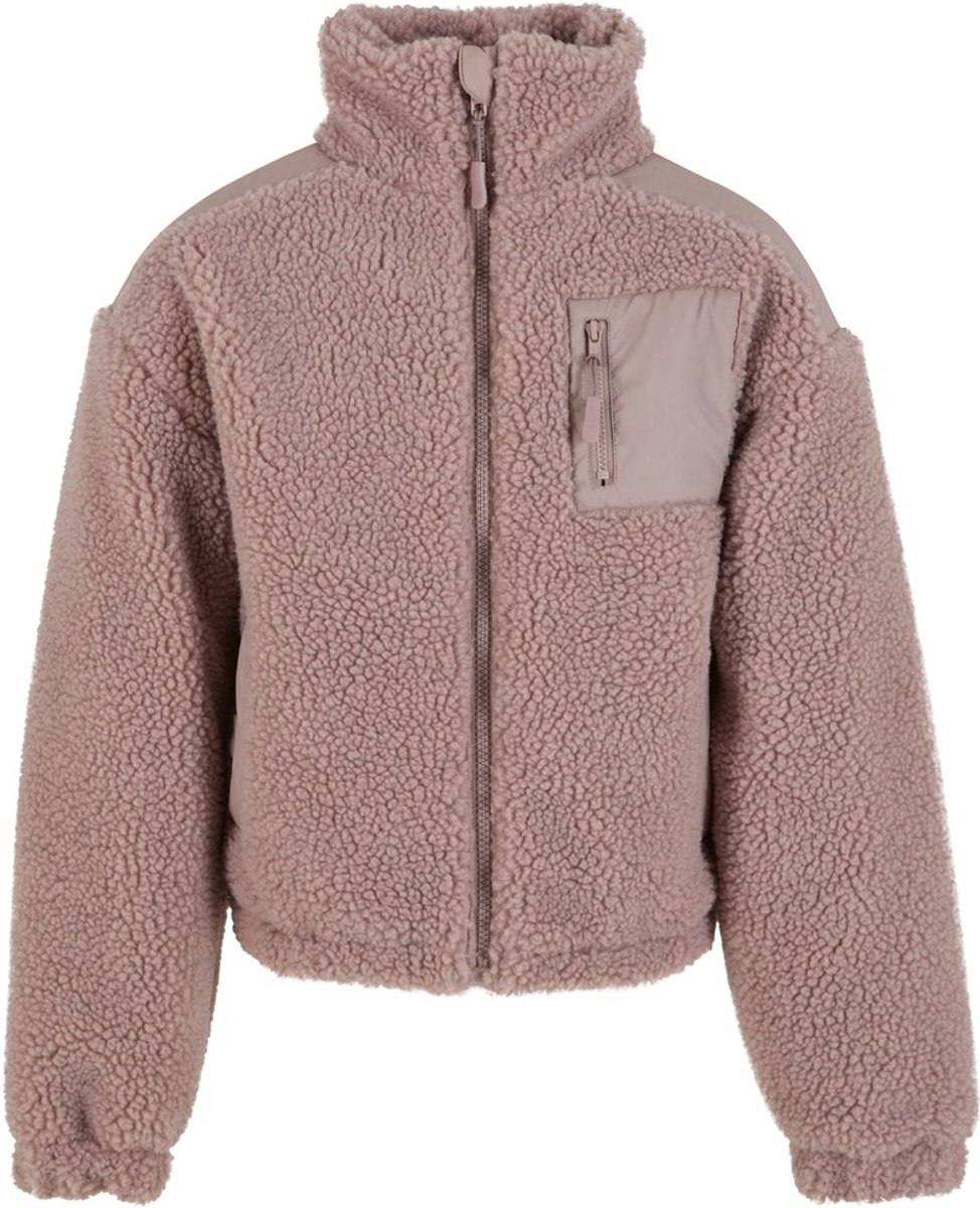 Urban Classics Sherpa Mix Kinder Jacket Kids 110/116 Roze
