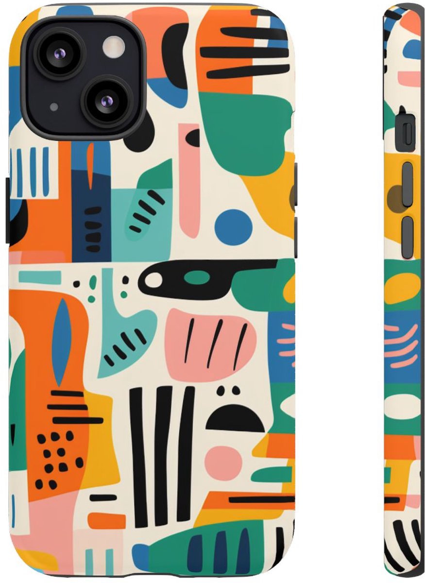 Kleurrijk Abstract Geometrisch Patroon – Telefoonhoesje Geschikt voor iPhone 13
