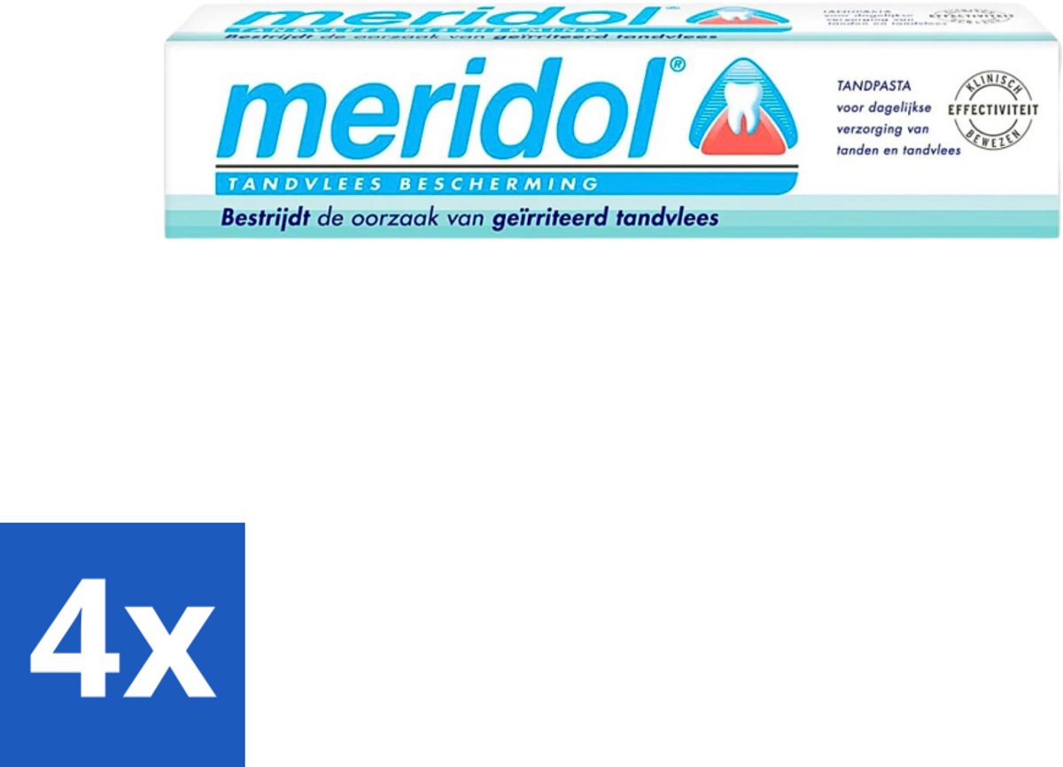 4 x Meridol Tandpasta Tandvleesbescherming 75 ml - Tandpasta - Tandvlees - Geïrriteerd Tandvlees - Mondgezondheid - Antibacterieel